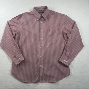 Nautica Men's Pink Striped Long Sleeve Button Up Shirt size XL